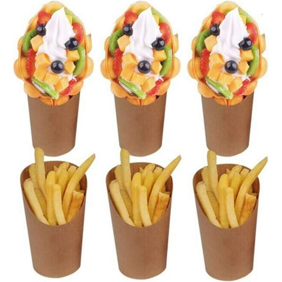 Zhuge 50 piezas de soportes para papas fritas para fiesta de Halloween, vasos para llevar para pasteles de fiesta, vasos de hojaldre de huevo, fiestas de cumpleaños, baby shower