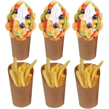 

XmhyTop 50Pcs Halloween Party French Fries Holder Cups Take-Out Party Cakes Egg Puff Waffle Ice Cream Cups Holder for Wedding Birthday Party Baby Shower