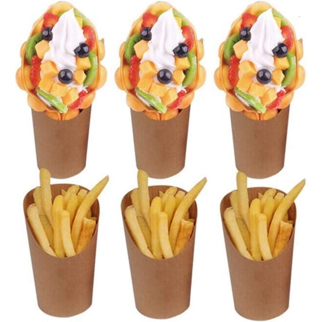 Zhuge 50 piezas de soportes para papas fritas para fiesta de Halloween, vasos para llevar para pasteles de fiesta, vasos de hojaldre de huevo, fiestas de cumpleaños, baby shower