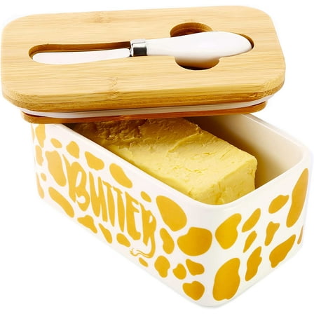 Lumicook Cow Butter Dish with Knife (Gold B3-2EED-0ODM)