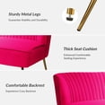 thumbnail image 4 of 3 Pieces Living Room Sofa Set with Upholstered Loveseat Couch Armless Accent Chairs Fuchsia, 4 of 9