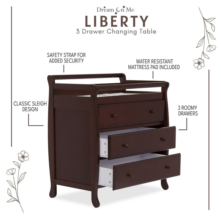 Espresso changing table dresser combo sale