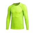 thumbnail image 2 of NoxwB Men's Compression Workout Training T-Shirts Quick Dry Stretch Muscle Fit Crewneck Long Sleeve Pullover Fitness Gym Undershirts Green M, 2 of 4
