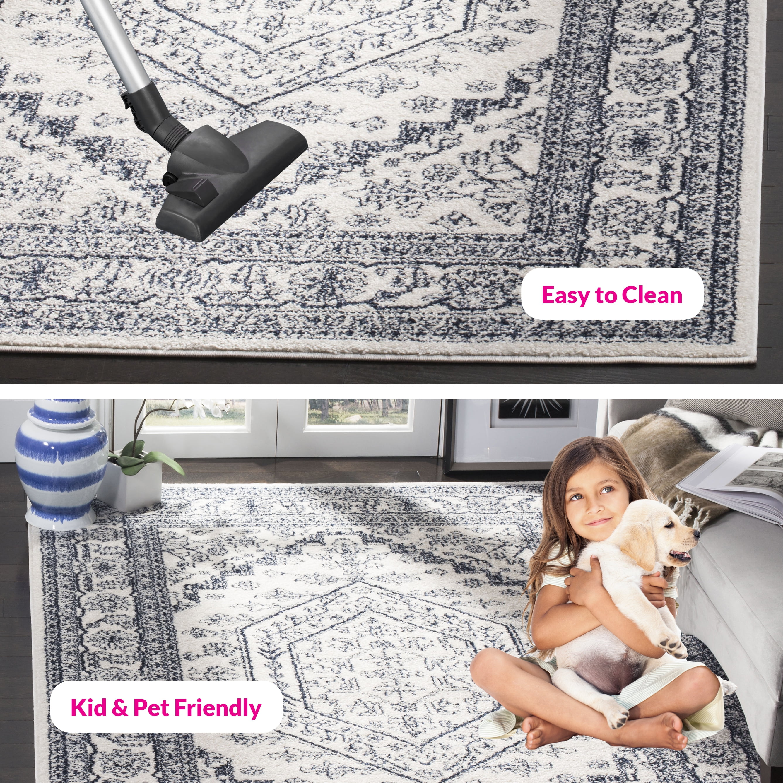 Safavieh Adirondack Xavier Oriental Area Rug, Ivory/Navy, 12' x 12' Square