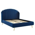 thumbnail image 2 of Modway Lana Queen Performance Velvet Wingback Platform Bed, Navy, 2 of 9