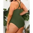thumbnail image 4 of GFDYREE Women Plus Size One Piece Swimsuits V Neck Tummy Control Bathing Suits Front Cross Swimwear, 4 of 6