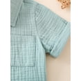 thumbnail image 6 of Baby Boys Clothes Set 6M 12M 18M 18M 24M 3Y Boys Button-Down Shirt Tops + Cotton Gauze Shorts Summer Outfit 2PCS with Pockets, 6 of 10