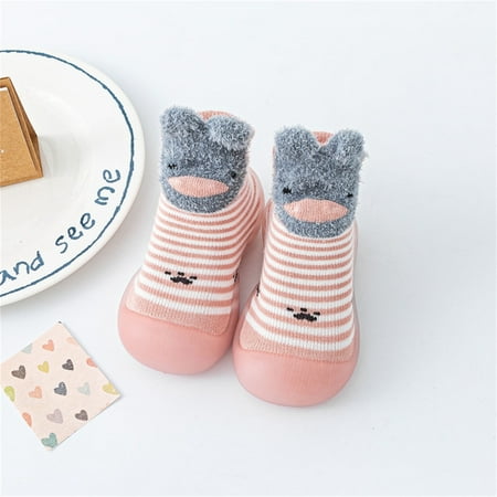 

Slipper Socks Anti Boys Girls Walking Shoes Breathable Warm Soft Sole Rubber Cotton Toddler Baby Girls for Boys Girls 6-12 Months