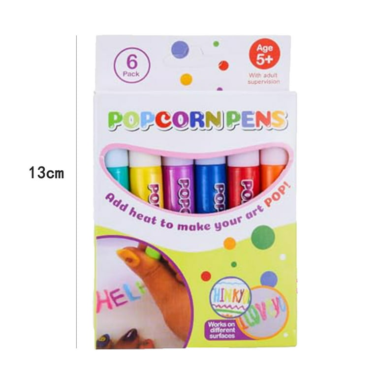 6Pcs Magic Popcorn Pen - Magic Colour DIY Bubble Popcorn Drawing Pen HB