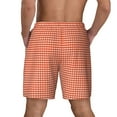 thumbnail image 4 of Goofa Orange Gingham Printed Men's Swim Trunks Board Shorts Quick Dry Mens Swimming Trunks with Compression Liner,Breathable Fit Hawaii Beach Shorts-3X-Large, 4 of 9