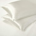 thumbnail image 4 of The satin white bedding three-piece set comes in two sizes: Queen and King. The luxurious hotel-grade imitation silk material is fine and comfortable, suitable for modern and simple styles, 4 of 8