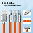 thumbnail image 2 of 2pcs 3-In-1 120W High-Speed USB Cable - Durable 3A Fast Charger for Iphone & Android, Colorful Type C & Micro Ports, Universal Compatibility, Bold Design, 2 of 7