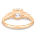 thumbnail image 5 of ESTE ORIGIN 2.00Ct Round Cut Lab-Grown Diamond 4-Claw Basket Trilogy Engagement Ring – Pear Side Stones in 14K Rose Gold for Women, 5 of 7