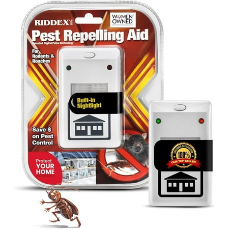 RIDDEX Plus Insect Repellent | Plug in, Mouse Deterrent - Pest Control for Defense Against Rats, Mice, Roaches, Bugs and Insects | Control Pests with No Chemicals or Poison | White