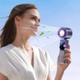 thumbnail image 5 of Ultra-High-Speed Thermoelectric Cooling Handheld Fan 4000mAh Battery 1-199 Speed Levels Stepless Adjustment Semiconductor Cooling Type-C Charging 23H Runtime Portable Lanyard Design, 5 of 6