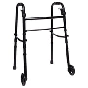 Equate Folding Walker with 5 in Wheels, Black, 350 lb Weight Capacity