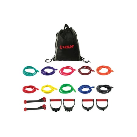 UPC: 0816142015891 | Lifeline Ultimate Resistance Trainer Kit with 10 Cables for a Wide Variety of Total Resistance Levels – Great for Injury Rehab and Building Full-body Strength