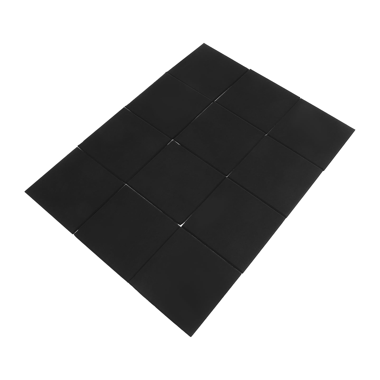 KALLORY Black Acoustic Wall Panels 12- Absorbing Poly Fiber Tiles for Noise Reduction, Easy to Cut and Install