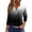 Gray, variant on Wutalume 3/4 Length Sleeve Womens Tops, Button-Up V-Neck T-Shirt with Gradient Tone for Daily Wear, Weekend, Simple Outfits, and Easy Care,Black L
