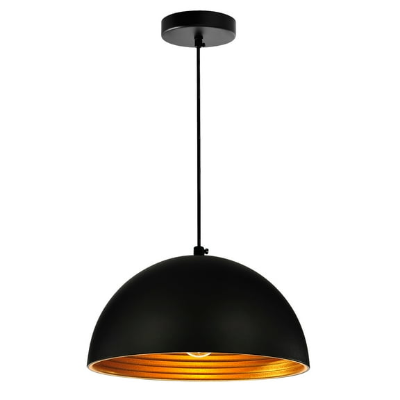 CWI Lighting Modest 1 Light Down Contemporary Metal Mini Pendant in Black