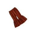 thumbnail image 4 of IZhansean Kids Toddler Baby Girl Long Pants Bell Bottom Corduroy Flared Trousers Ruffle Leggings Fall Winter Clothes Brown 1-2 Years, 4 of 8
