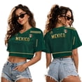 thumbnail image 3 of 2026 New Mexico Soccer Jersey Women, Printed Mexico National Team Design, Mexican Jersey Soccer Crop Top, Mens V-Neck Short Sleeve Match Day Athletic Casual Football Shirt for Adult, 3 of 6