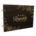 thumbnail image 1 of Custom Wedding Floral Wood Engraved Guest Book Personalized Bride & Groom Photo Album Scrapbook, 1 of 2