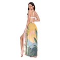 thumbnail image 3 of FORMRS Womens Long Sarong Beach Wrap Semi-Sheer Bikini Skirt Bathing Swimsuit Cover Up, Boho Plants, 3 of 7