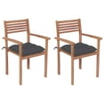 thumbnail image 2 of vidaXL 2/4/6/8x Solid Wood Teak Patio Chair with Cushions Seat Multi Colors, 2 of 143