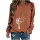thumbnail image 2 of ICHUANYI Liquidación Camisas casuales de manga larga para mujer Sudadera con cuello redondo estampada Jersey Túnica suelta Tops ICHUANYI WER202308257104, 2 of 7