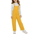 thumbnail image 5 of Coerni Girls' Vintage Jumpsuit Teens Baggy Wide Leg Jeans Overall Shorts with Pockets Kids Solid Retro Washed Strap Jumpsuits Pants, 5 of 7