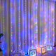 thumbnail image 4 of 1pc 9.8ft X 9.8ft 300 LED Curtain String Lights, 8 Modes Fairy Copper Light With Remote, USB Powered Waterproof For New Year Christmas Bedroom Party, Wedding Home Garden Wall Decorations, 4 of 4