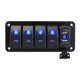 thumbnail image 1 of Panel de interruptores basculantes de 4,2 A con cargador USB doble, voltímetro de aluminio de alta resistencia para vehículos 5 pandillas, 1 of 8