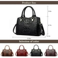 thumbnail image 5 of Women Satchel Handbags and Purse Designer Embossed Crocodile Pattern Leather Top Handle Totes Shoulder Bags for Ladies, 5 of 7