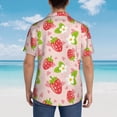 thumbnail image 6 of Daiia Strawberry Floral Hawaiian Shirt for Men Gentle Cotton Regular Short Sleeve Casual-XX-Large, 6 of 9