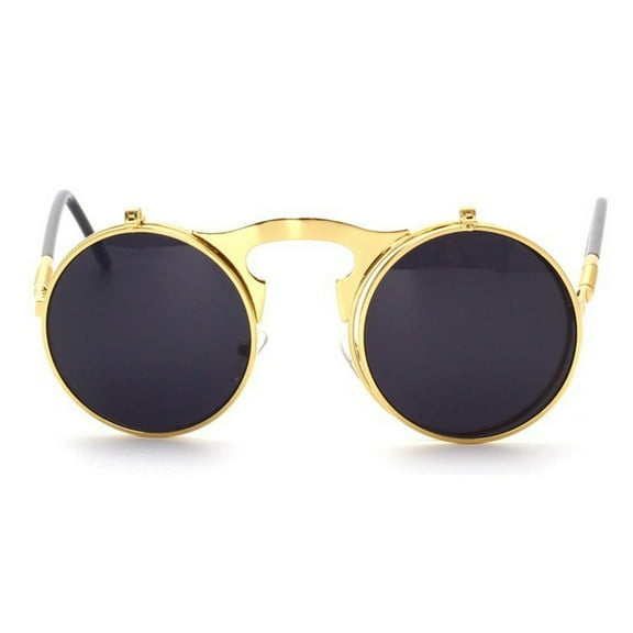 HONMEET Golden Vintage Round Sunglasses Classic Design for Outdoor Activities