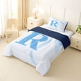 thumbnail image 2 of Manfei Blue Letter R Monogrammed Twin Comforter Sets 3-Piece for Kids Teens,Shabby Chic Romantic Initial Bow Bedding Set for Girls Women,Navy Blue Reversible,Breathable Home Decor, 2 of 6