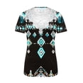 thumbnail image 2 of TaTaai Sheer Detail Floral Print Pullover Blouse， Women‘s V Neck Short Sleeve Casual Top， Lightweight Relaxed Fit Spring Shirt for Everyday Wardrobe Gift, 2 of 5