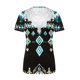 thumbnail image 4 of V Cuello Manga Corta Tops para las Mujeres Casual Botón Impresión Blusa de la Moda de Verano Tee, Ligero Mujer de Verano Tops, 4 of 5