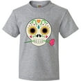 thumbnail image 3 of Inktastic DÃ­a De Los Muertos Skull with Flower Youth T-Shirt, 3 of 5
