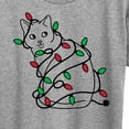 thumbnail image 3 of Instant Message - Christmas Lights Cat - Women's Short Sleeve Graphic T-Shirt, 3 of 6