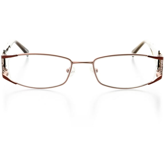 Womens Optical Eyewear - Rectangle Shape, Metal Full Rim, Red Lust
