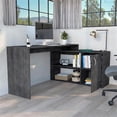 thumbnail image 2 of TUHOME Axis Bureau en L Bureaux en Bois d'Ingénierie Gris, 2 of 7