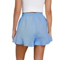 thumbnail image 5 of JIAYUE Women's Shorts Cozy Classic Solid Color Ruffle Hem Elastic High Waist Drawstring Casual Trendy Female Bottoms, 5 of 5