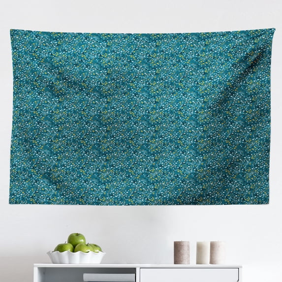 Peacock Tapestry, Bohemian Pattern with Digital Illustrated Floating Feathers, Fabric Wall Hanging Decor for Bedroom Living Room Dorm, 2 Sizes, Multicolor, by Ambesonne