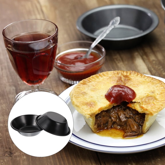 Uonlytech Set of 4 Carbon Steel Pie Pans Non-Stick Black Bakeware for Home Kitchen and Restaurant Use