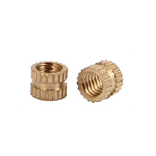 Female Thread Brass Embedment Nuts x 5mm L M4 x 4mm uxcell Knurled Threaded Insert Pack of 200 OD 