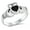 Black Simulated Onyx, variant on CHOOSE YOUR COLOR Simulated Black Onyx Claddagh Heart Ring .925 Sterling Silver Band CZ Female Size 10