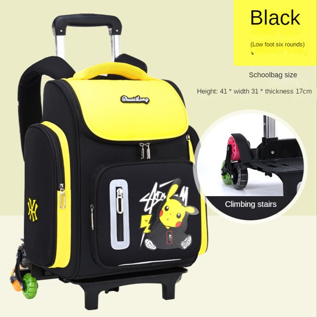Mochila Pokemon Pikachu, mochila escolar con ruedas para estudiantes de Anime, bonita bolsa de viaje elemental, regalo de almacenamiento impermeable reflectante hola suerte unisex