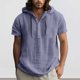 thumbnail image 2 of Playeras Interiores Para Hombre, Blusa Informal De Verano Con Estampado De Empalme De Color Para Hombre, Camiseta De Manga Corta Con Cuello Vuelto, 2 of 4